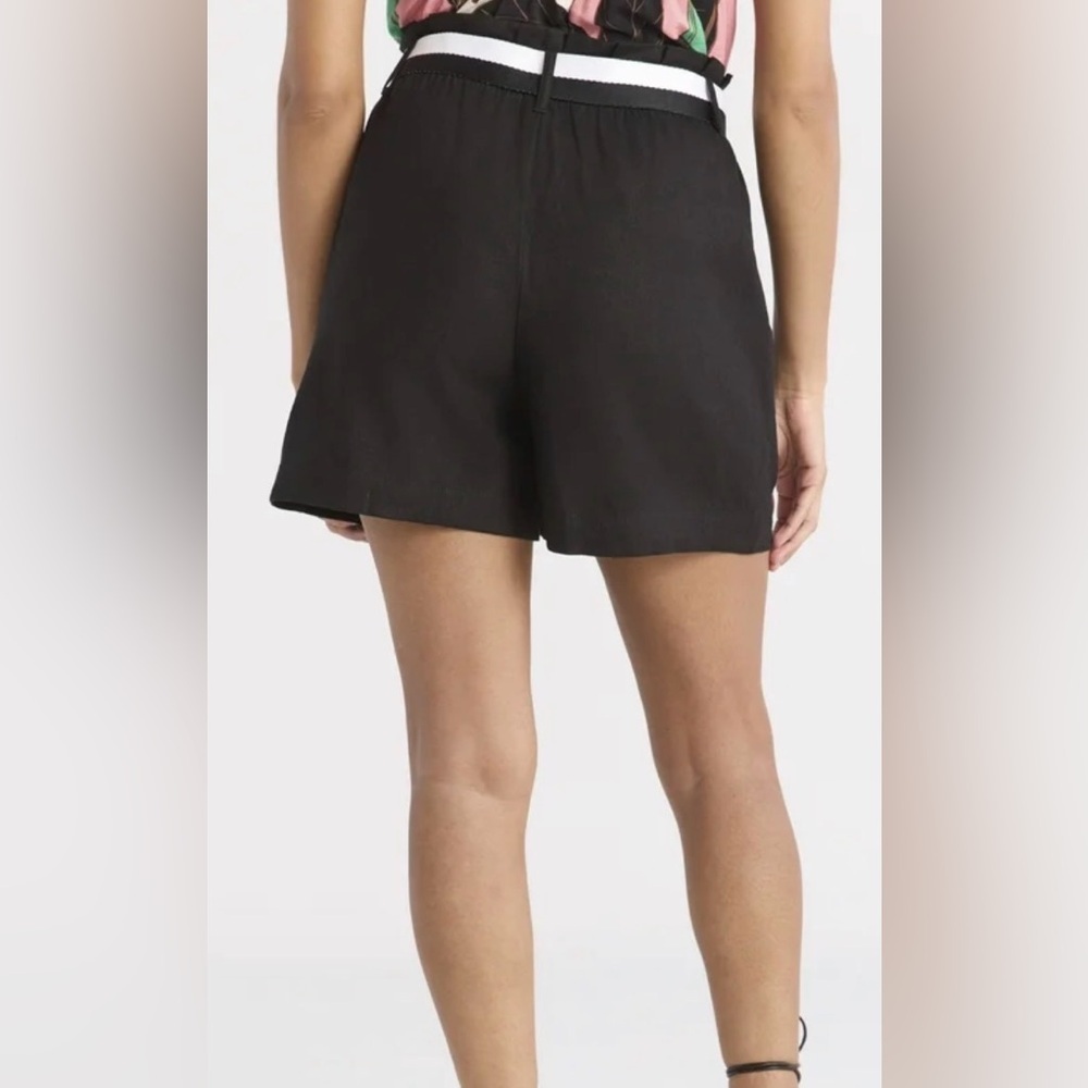 Linen Blend Black Women's Shorts - Picture 2 of 7